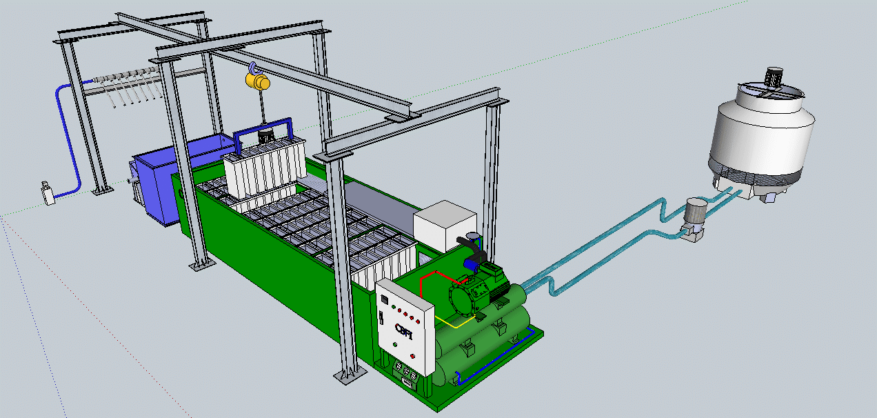 Large block ice plant with stainless steel ice mold to make ice-CBFI